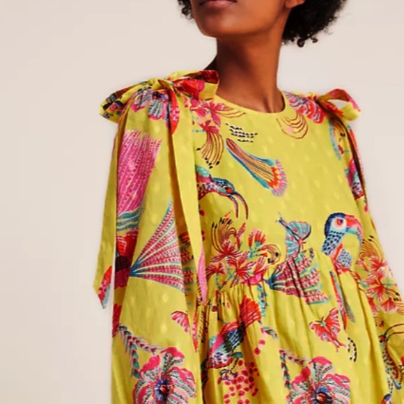 Anthropologie Banjanan Birdie Shoulder-Tie Tunic Dress - Picture 4 of 7